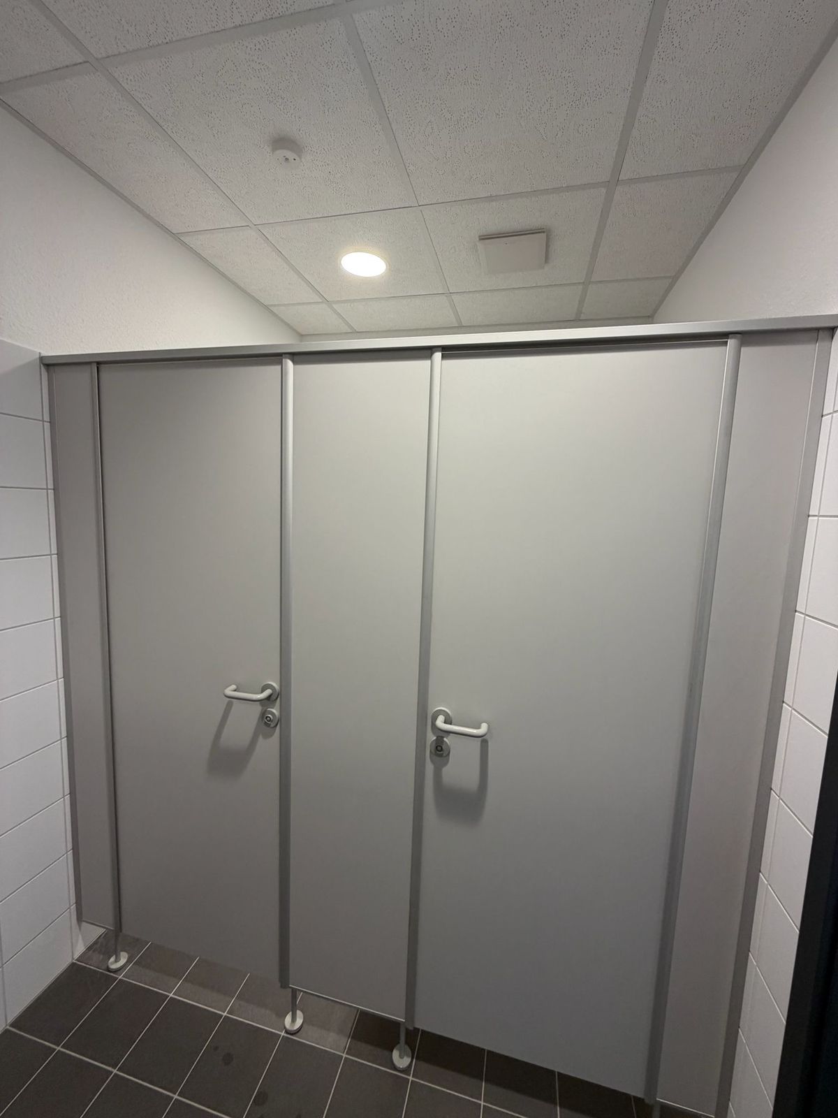 Neu ausgebauter WC-Raum mit Innentüren und Deckenpaneelen